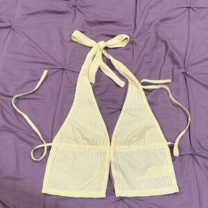 SHEIN Yellow Striped Crop Top
